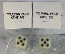 2 Single Packs of Glow In the Dark Game Die/Dice, 6 sided, 1 thru 6 dots