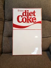Vintage Dry Erase Message Board Sign Diet Coke Metal Faced NOS 1983