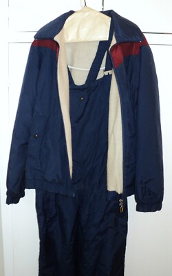 Vintage ANZI BESSON SKI Snowboard SNOW SUIT Jacket & BIB OVERALLS Size 44 Italy