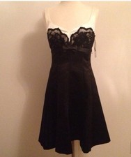 NWT Nine West White/Black Lace Satin Dress Size 8