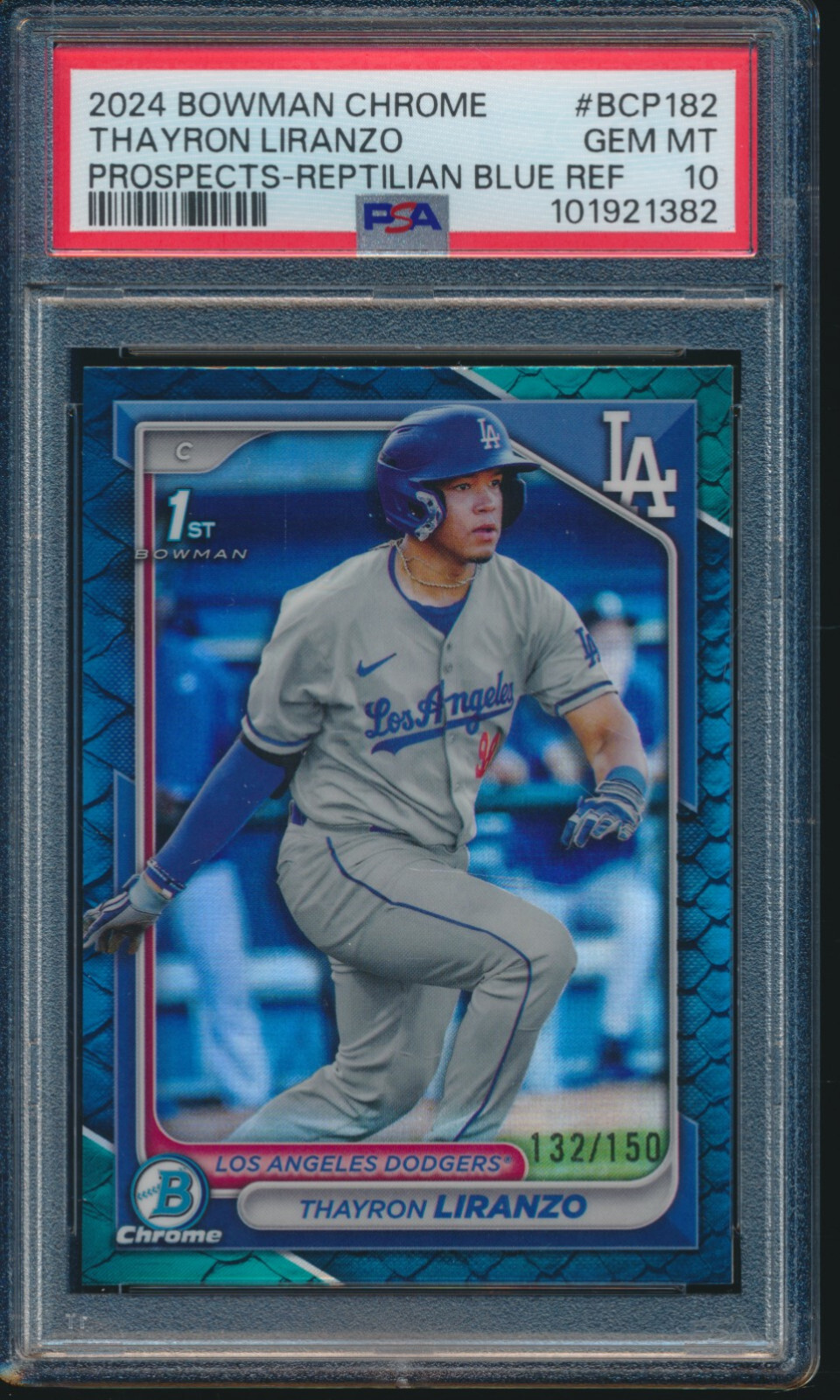 PSA 10 THAYRON LIRANZO 1st 2024 Bowman Chrome REP BLUE REFRACTOR/150 RC GEM MINT