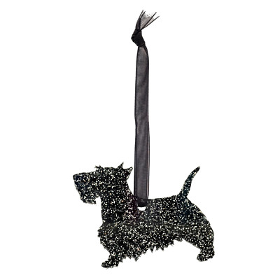 Scottish Terrier Hund Style B Glitzer Weihnachtsdeko - 11 Farben zur Auswahl.