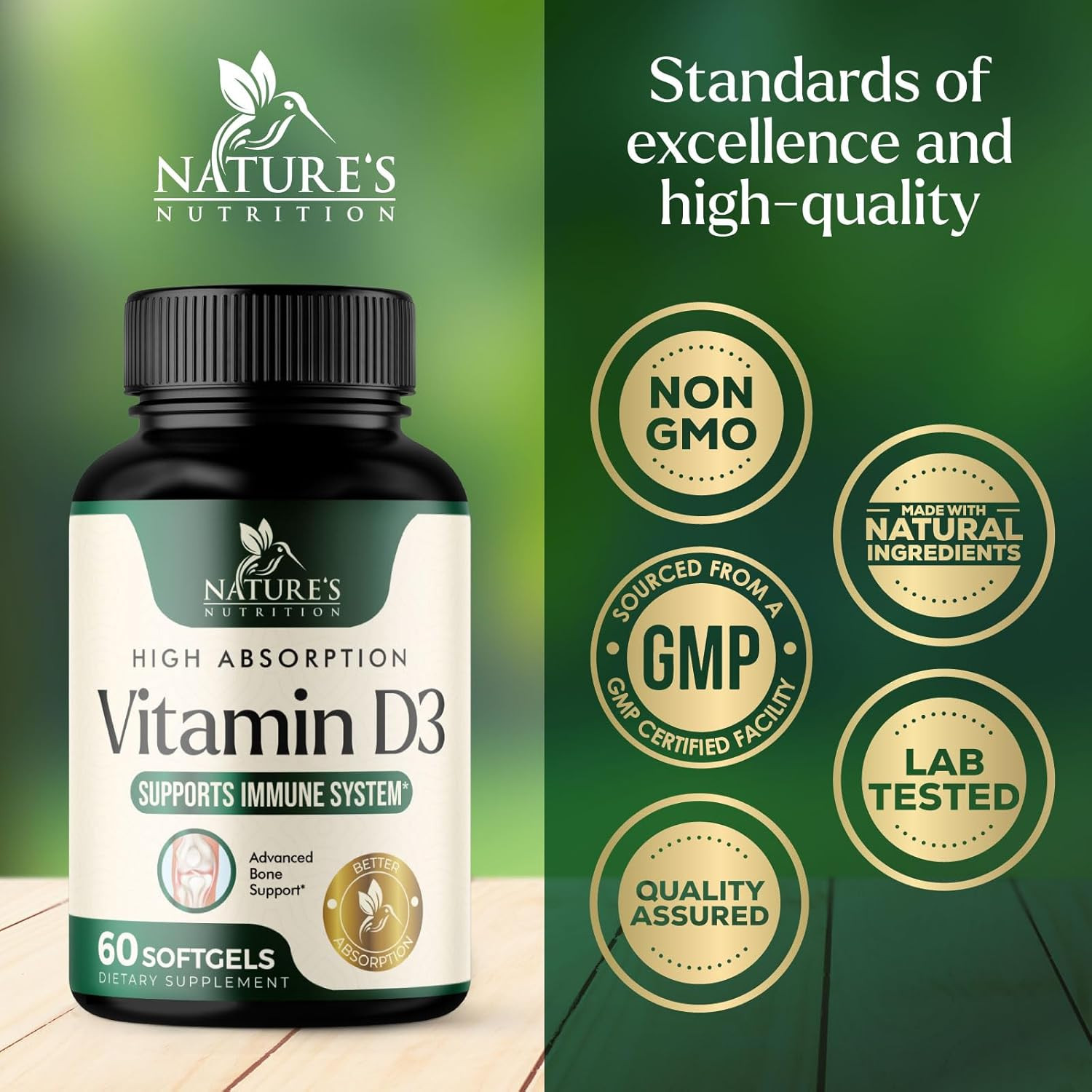 Vitamin D3 Supplement 5000Iu (125 Mcg) - High Potency Vitamin D Dietary Suppleme