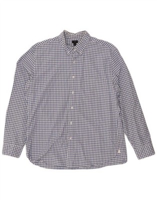 J. CREW Herren Hemd XL blau kariert Baumwolle DS10