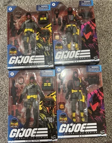 G.I. Joe Classified Python Patrol 4 Figure Lot 2 BAT and 2 Viper