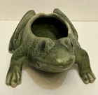 Vintage Brush McCoy Pottery Medium Green Toad Frog Planter