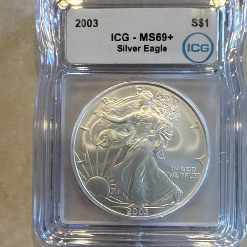 U.S. Mint American Silver Eagle 2003 1 oz Silver ICG MS69+ Business Strike
