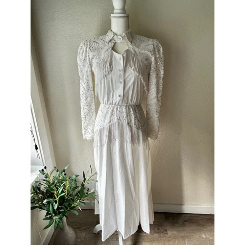 Vintage Lilia Guilty Exclusive Prairie Fringe Dress Western Bridal Cottagecore