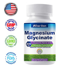 Magnesium Glycinate 400mg - 120 Capsules For Sleep, Stress Relief Support Bone