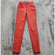Vintage 90s Levi's Jeans Women 3 Juniors Red Orange 900 Series High Rise Tapered