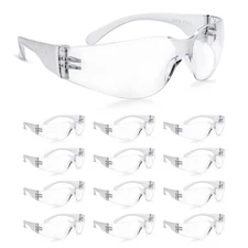 Clear Safety Glasses Bulk of 24, Protective Eyewear for Men Women, ANSI Z87.1...