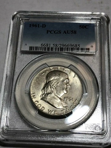 1961-D FRANKLIN HALF DOLLAR PCGS AU-58