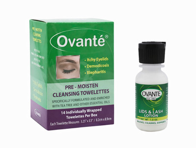 Ovante Demodex Control Wipes & Eyelid Serum   Ocular Rosacea & Itchy Lid Care