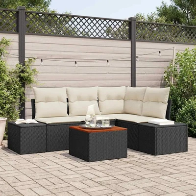 Gartensofa-set mit Kissen 5 pcs Poly-Rattan Gartenset Gartenmöbel vidaXL