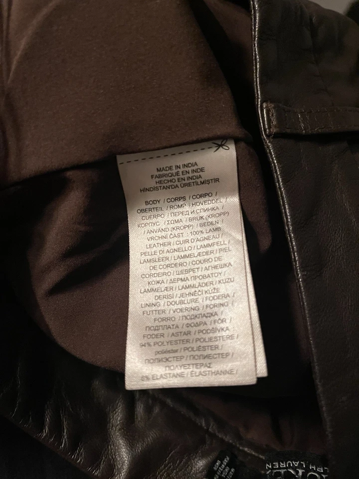 Ralph Lauren 100% Lamb Leather Ladies Chocolate Brown Pants - Women's 4 (28xU) - Image 4 of 4