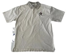 VTG Tasmanian Devil Taz Football Looney Tunes Warner Bros Cream Polo Men Large