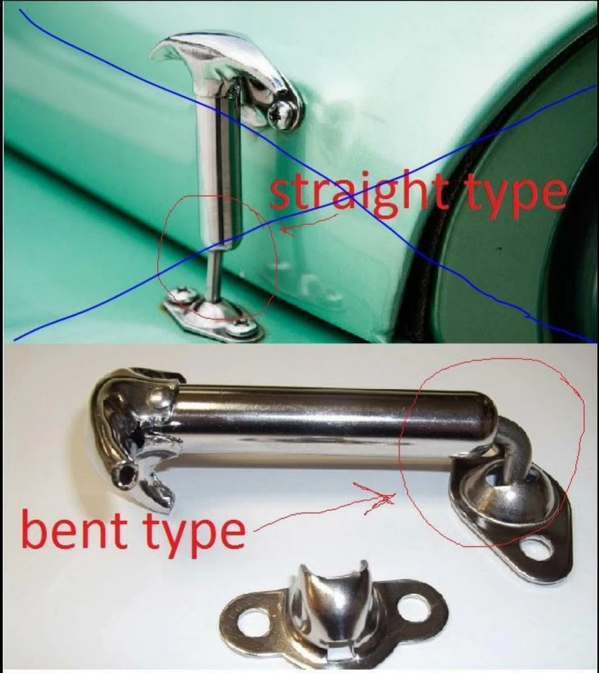 Pestillo de capó cromado 2 piezas apto para Jeep Cj Cj5 Cj7 Cj8 Yj 1955-95 Foto 2 de 4