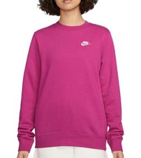 NIKE Women  s CLUB FLEECE CREW-NECK SWEATSHIRT Sz. XS NEW DQ5473-888 FIREBERRY