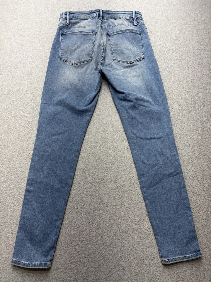 FRAME Le One Skinny Jeans Womens 2 Blue Light Wash Mid Rise Stretch ...