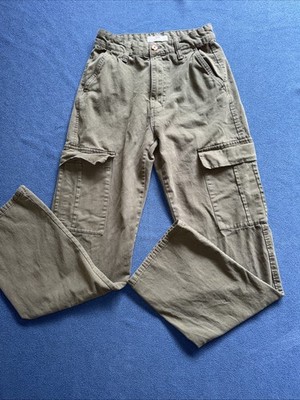 Stradivarius STR Cargo Pants Men's Straight Leg Olive Green