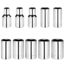 Utoolmart 1/4" Drive Socket Set, Metric Socket 10pcs Sets, 6-Point Shallow So...