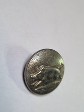 2 Boutons De Vénerie Anciens En Métal Noir - Sanglier, 2.5 Cm, Occasion