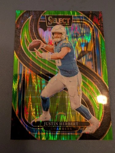 2024 Panini Select Justin Herbert Club Level Green Prizm no.159/499