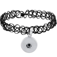 Stretch Choker Snap Jewelry Ginger Charm Necklace Fits Girls 18MM 20MM Buttons