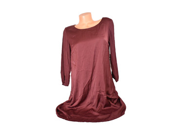 Women's Tart Burgundy Shift Dress Destinie 3/4 sleeve Size Med NWT