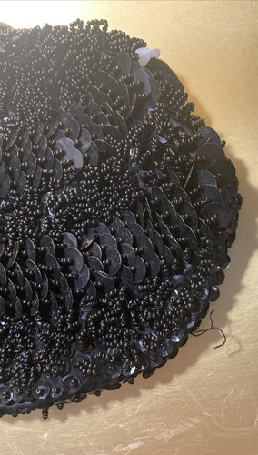 Vintage ATLANTICO ORIGINAL WOMEN'S BLACK BEADED CLUTCH PURSE Handmade Hong Kong - Picture 6 of 9