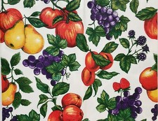 Peva Vinyl Tablecloth 60" Round 4-6 people BRIGHT FRUITS PRINT 1 17/18/21 ,BH