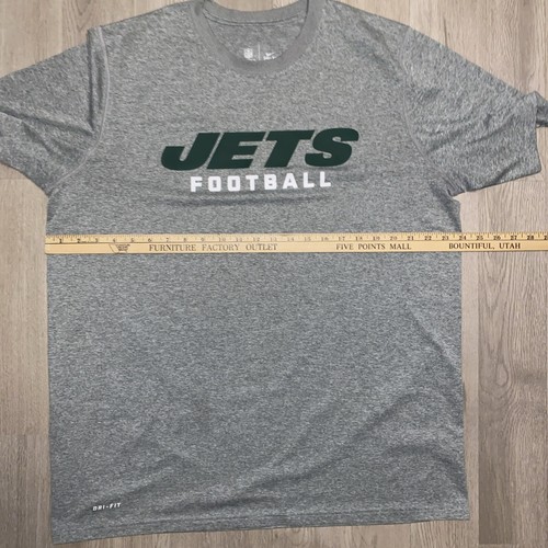 New York Jets Nike NFL On Field Apparel T-Shirt XL Gray Dri-Fit Football NY - Picture 6 of 12