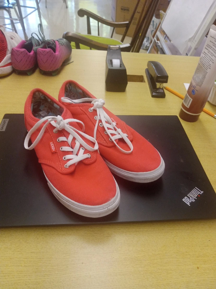 Vans Authentic Lo Pro Womens Size 6.5 Shoes Red White Low Top