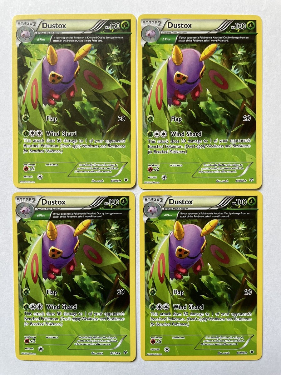 4x Dustox 8/108 NM Full Art Non Holo Rare Roaring Skies 2015