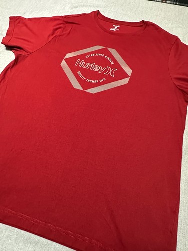 HURLEY - Camiseta Hombre Manga Corta - Talla 2XL - EXTRA EXTRA GRANDE - ROJA - Imagen 6 de 20