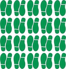 20 Pairs 40 Prints Green Kids Size Shoes Footprint Stickers Green-footprint