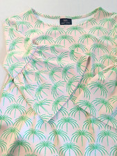 New Sailor Sailor Dress S Palm Beach Pink Green Palms 3/4 Sleeve Old Money Chic