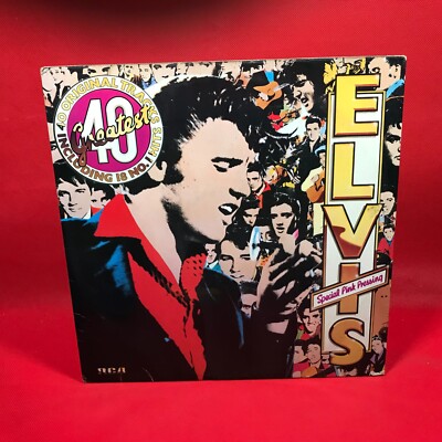 ELVIS PRESLEY Elvis's 40 Greatest 1978 UK Double PINK Vinyl LP Fever Old Shep