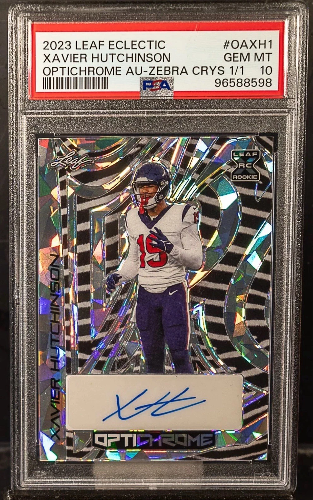 Xavier Hutchinson Leaf Eclectic Optichrome Autographs #OAXH1 Zebra Crystal 1/1