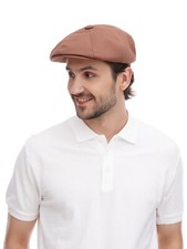 Cappuccino Cotton Newsboy Hat Men Baker Boy Cap Summer Driving Gatsby Style