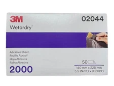 3M Wetordry Abrasive Sandpaper Sheet (02044, 2044), 2000 Grit, 50 Count