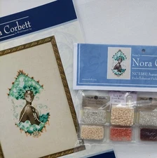 Aquarius Zodiac Girls Cross Stitch Chart and Embellishment Pack by Nora Corbett