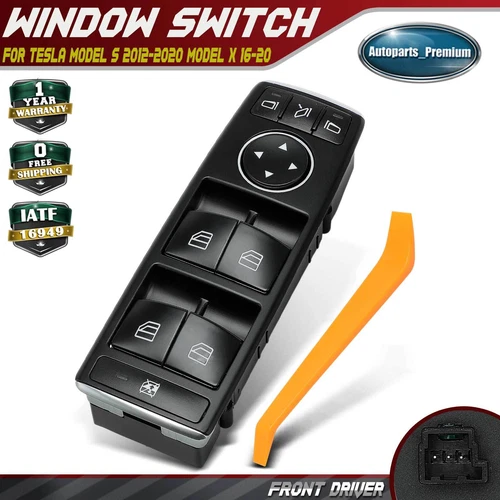 Front Driver Side Power Window Switch for Tesla Model S 2012-2020 Model X 16-20 - Picture 1 of 9
