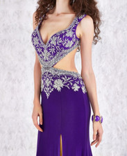 ANGELA  ALISON sz 0 Purple Jersey Long FORMAL PROM PAGEANT DRESS 61083 NEW 600