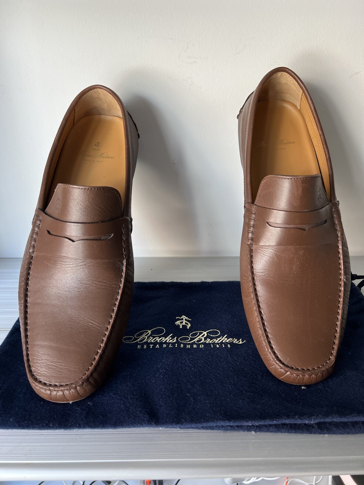 brooks brothers brown driving mocassins 
