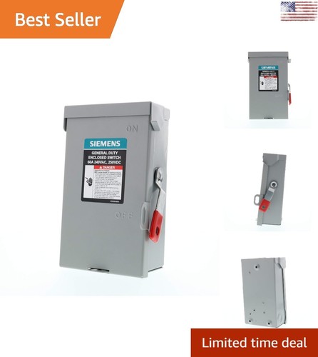 Heavy-Duty Outdoor Industrial 2P 60A 240V Safety Switch - Non-Fusible