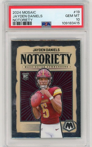 Jayden Daniels 2024 Panini Mosaic Notoriety #19. PSA Graded-GEM MT 10