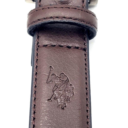 US POLO ASSN Brown Belt Pebbled Faux Leather Youth Large 30/32 - Picture 3 of 6