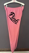 VICTORIA  S SECRET VS PINK VINTAGE SKINNY JOGGER SWEATPANTS VELVET SCRIPT LOGO M