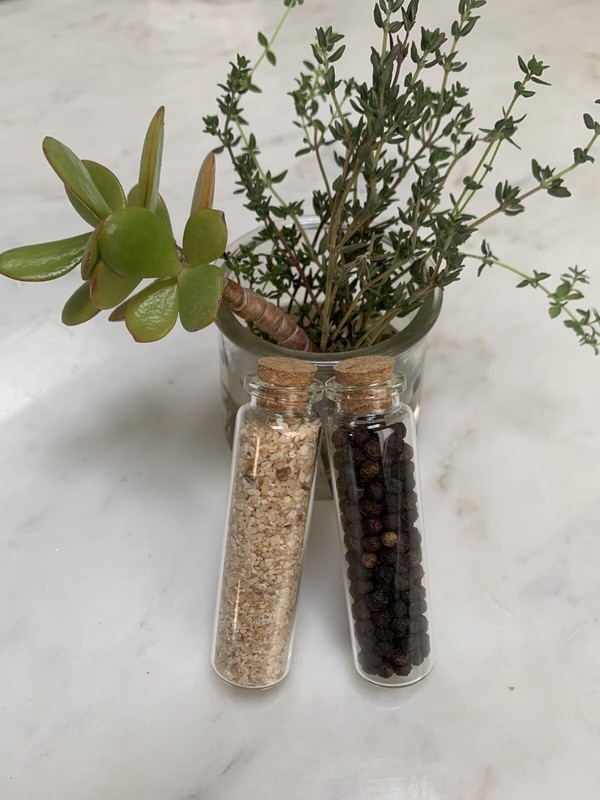 Smoked Salt And Pepper Combo Set 20ml  2/3 Oz Whiskey Infused Smoked Peppercorn!